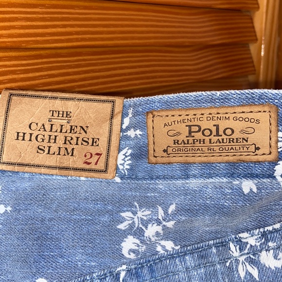 polo ralph lauren called high rise slim jeans white flower pattern - Picture 6 of 10